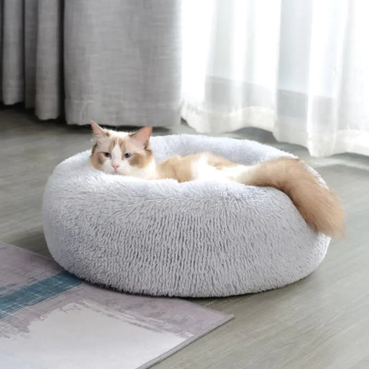 Pet Plush Bed Calming Basket